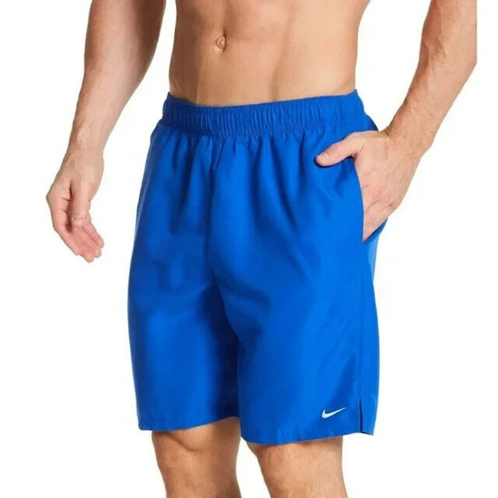 Nike Mens Core Solid‎ Volley Shorts Blue Swim Trunks NESSA558 Size Medium NWT